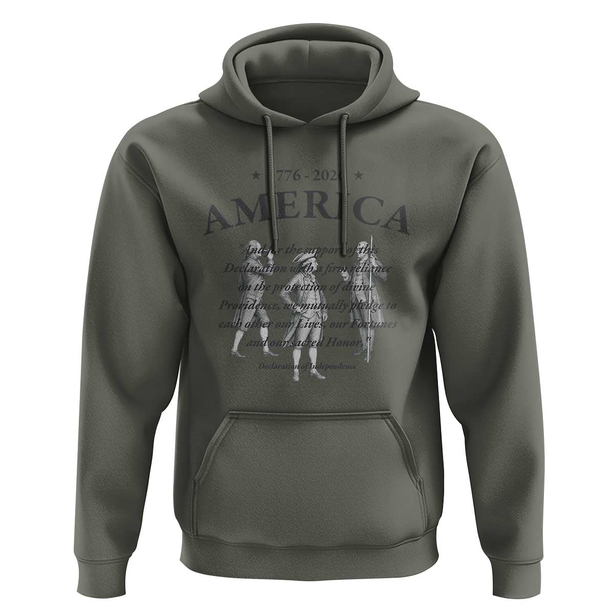 Declaration of Independence Sacred Honor Quote Graphic Hoodie Vintage 1776 to 2026 America Patriotic History