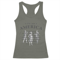 Declaration of Independence Sacred Honor Quote Graphic Racerback Tank Top Vintage 1776 to 2026 America Patriotic History