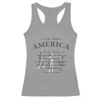 Declaration of Independence Sacred Honor Quote Graphic Racerback Tank Top Vintage 1776 to 2026 America Patriotic History