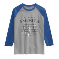 Declaration of Independence Sacred Honor Quote Graphic Raglan Shirt Vintage 1776 to 2026 America Patriotic History
