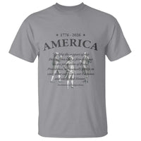 Declaration of Independence Sacred Honor Quote Graphic T Shirt Vintage 1776 to 2026 America Patriotic History