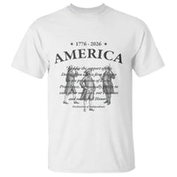 Declaration of Independence Sacred Honor Quote Graphic T Shirt Vintage 1776 to 2026 America Patriotic History