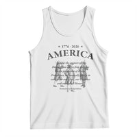 Declaration of Independence Sacred Honor Quote Graphic Tank Top Vintage 1776 to 2026 America Patriotic History