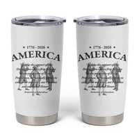 Declaration of Independence Sacred Honor Quote Graphic Tumbler Cup Vintage 1776 to 2026 America Patriotic History