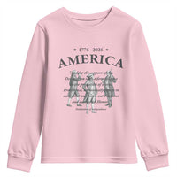 Declaration of Independence Sacred Honor Quote Graphic Youth Sweatshirt Vintage 1776 to 2026 America Patriotic History