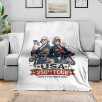 USA 250th Tour 2026 Founding Fathers Rock Concert Throw Blanket Funny Mount Rushmore Rock Stars Semiquincentennial