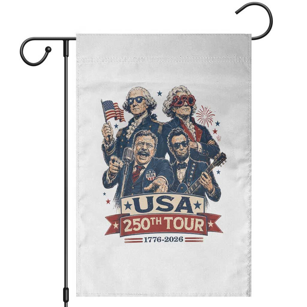USA 250th Tour 2026 Founding Fathers Rock Concert Garden Flag Funny Mount Rushmore Rock Stars Semiquincentennial