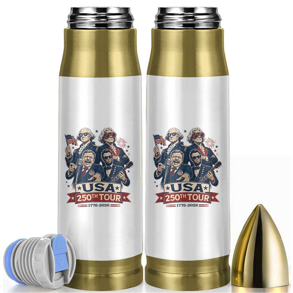 USA 250th Tour 2026 Founding Fathers Rock Concert Bullet Tumbler Funny Mount Rushmore Rock Stars Semiquincentennial