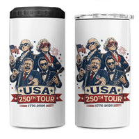 USA 250th Tour 2026 Founding Fathers Rock Concert 4 in 1 Can Cooler Tumbler Funny Mount Rushmore Rock Stars Semiquincentennial