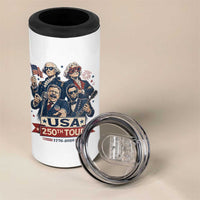 USA 250th Tour 2026 Founding Fathers Rock Concert 4 in 1 Can Cooler Tumbler Funny Mount Rushmore Rock Stars Semiquincentennial