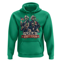 USA 250th Tour 2026 Founding Fathers Rock Concert Hoodie Funny Mount Rushmore Rock Stars Semiquincentennial