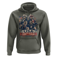 USA 250th Tour 2026 Founding Fathers Rock Concert Hoodie Funny Mount Rushmore Rock Stars Semiquincentennial