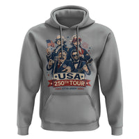 USA 250th Tour 2026 Founding Fathers Rock Concert Hoodie Funny Mount Rushmore Rock Stars Semiquincentennial