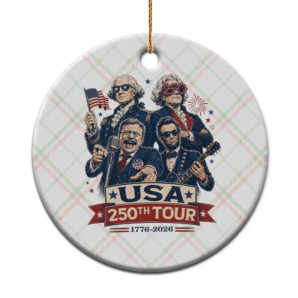 USA 250th Tour 2026 Founding Fathers Rock Concert Ceramic Ornament Funny Mount Rushmore Rock Stars Semiquincentennial