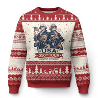 USA 250th Tour 2026 Founding Fathers Rock Concert Ugly Christmas Sweater Funny Mount Rushmore Rock Stars Semiquincentennial