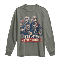 USA 250th Tour 2026 Founding Fathers Rock Concert Long Sleeve Shirt Funny Mount Rushmore Rock Stars Semiquincentennial