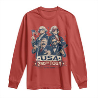 USA 250th Tour 2026 Founding Fathers Rock Concert Long Sleeve Shirt Funny Mount Rushmore Rock Stars Semiquincentennial