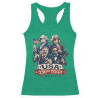 USA 250th Tour 2026 Founding Fathers Rock Concert Racerback Tank Top Funny Mount Rushmore Rock Stars Semiquincentennial
