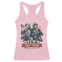 USA 250th Tour 2026 Founding Fathers Rock Concert Racerback Tank Top Funny Mount Rushmore Rock Stars Semiquincentennial