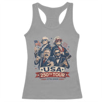 USA 250th Tour 2026 Founding Fathers Rock Concert Racerback Tank Top Funny Mount Rushmore Rock Stars Semiquincentennial