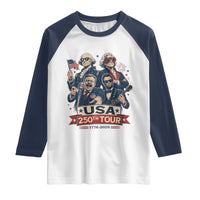 USA 250th Tour 2026 Founding Fathers Rock Concert Raglan Shirt Funny Mount Rushmore Rock Stars Semiquincentennial