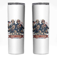 USA 250th Tour 2026 Founding Fathers Rock Concert Skinny Tumbler Funny Mount Rushmore Rock Stars Semiquincentennial