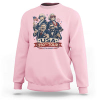 USA 250th Tour 2026 Founding Fathers Rock Concert Sweatshirt Funny Mount Rushmore Rock Stars Semiquincentennial