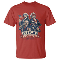 USA 250th Tour 2026 Founding Fathers Rock Concert T Shirt Funny Mount Rushmore Rock Stars Semiquincentennial
