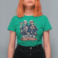 USA 250th Tour 2026 Founding Fathers Rock Concert T Shirt For Women Funny Mount Rushmore Rock Stars Semiquincentennial