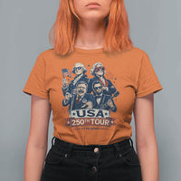 USA 250th Tour 2026 Founding Fathers Rock Concert T Shirt For Women Funny Mount Rushmore Rock Stars Semiquincentennial