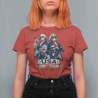 USA 250th Tour 2026 Founding Fathers Rock Concert T Shirt For Women Funny Mount Rushmore Rock Stars Semiquincentennial