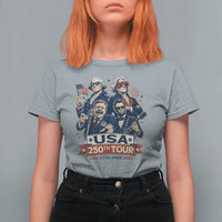 USA 250th Tour 2026 Founding Fathers Rock Concert T Shirt For Women Funny Mount Rushmore Rock Stars Semiquincentennial