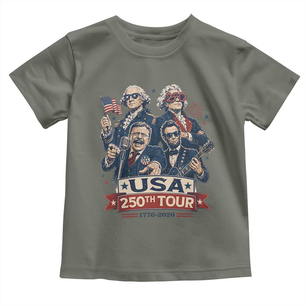 USA 250th Tour 2026 Founding Fathers Rock Concert Toddler T Shirt Funny Mount Rushmore Rock Stars Semiquincentennial