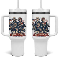 USA 250th Tour 2026 Founding Fathers Rock Concert Tumbler With Handle Funny Mount Rushmore Rock Stars Semiquincentennial