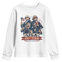 USA 250th Tour 2026 Founding Fathers Rock Concert Youth Sweatshirt Funny Mount Rushmore Rock Stars Semiquincentennial