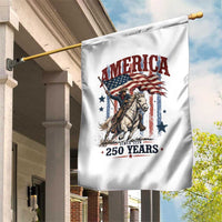 250 Years Since 1776 Cowboy on Horseback Garden Flag Vintage Patriotic Western Style American Flag Semiquincentennial