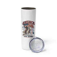 250 Years Since 1776 Cowboy on Horseback Skinny Tumbler Vintage Patriotic Western Style American Flag Semiquincentennial