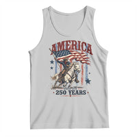250 Years Since 1776 Cowboy on Horseback Tank Top Vintage Patriotic Western Style American Flag Semiquincentennial
