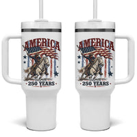 250 Years Since 1776 Cowboy on Horseback Tumbler With Handle Vintage Patriotic Western Style American Flag Semiquincentennial
