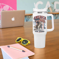 250 Years Since 1776 Cowboy on Horseback Tumbler With Handle Vintage Patriotic Western Style American Flag Semiquincentennial