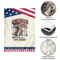 250 Years Since 1776 Cowboy on Horseback Patriotic Garden Flag Vintage Western Style American Flag Semiquincentennial