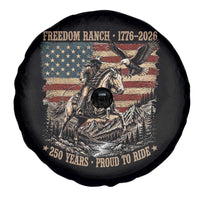 Vintage Cowboy and Soaring Eagle Freedom Ranch 1776 to 2026 Spare Tire Cover Proud to Ride American Flag 250th Anniversary