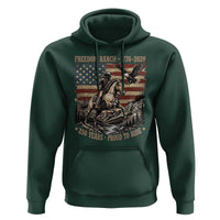 Vintage Cowboy and Soaring Eagle Freedom Ranch 1776 to 2026 Hoodie Proud to Ride American Flag 250th Anniversary