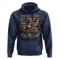Vintage Cowboy and Soaring Eagle Freedom Ranch 1776 to 2026 Hoodie Proud to Ride American Flag 250th Anniversary