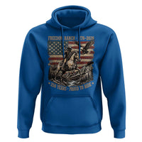 Vintage Cowboy and Soaring Eagle Freedom Ranch 1776 to 2026 Hoodie Proud to Ride American Flag 250th Anniversary