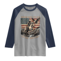Vintage Cowboy and Soaring Eagle Freedom Ranch 1776 to 2026 Raglan Shirt Proud to Ride American Flag 250th Anniversary