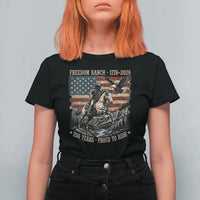 Vintage Cowboy and Soaring Eagle Freedom Ranch 1776 to 2026 T Shirt For Women Proud to Ride American Flag 250th Anniversary