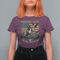 Vintage Cowboy and Soaring Eagle Freedom Ranch 1776 to 2026 T Shirt For Women Proud to Ride American Flag 250th Anniversary