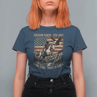 Vintage Cowboy and Soaring Eagle Freedom Ranch 1776 to 2026 T Shirt For Women Proud to Ride American Flag 250th Anniversary