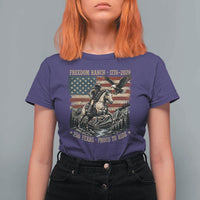 Vintage Cowboy and Soaring Eagle Freedom Ranch 1776 to 2026 T Shirt For Women Proud to Ride American Flag 250th Anniversary